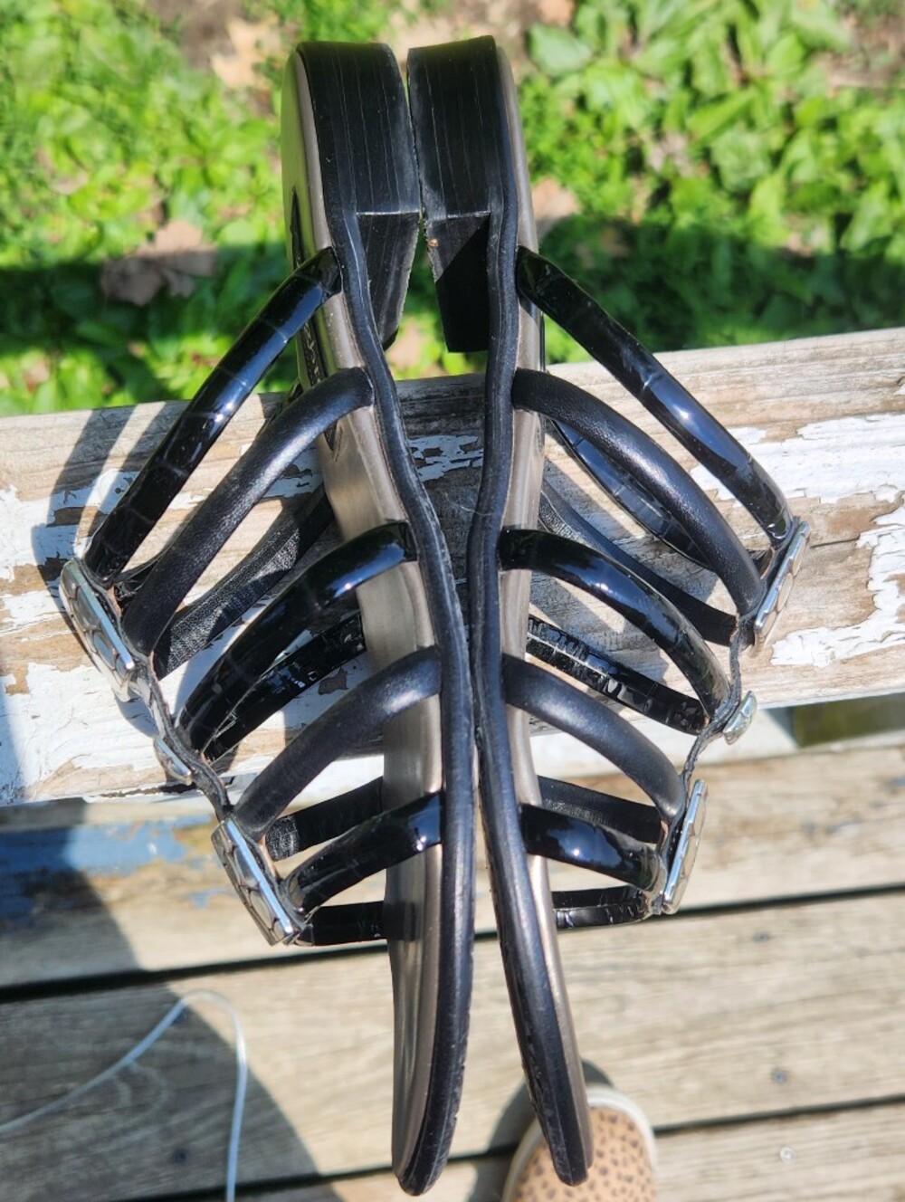 Brighton Strappy Slide Sandals With A Silver-Toned Square Adornment Size 7 EUC - Picture 8 of 16